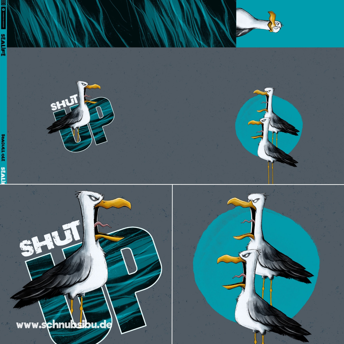 Canvas Dekostoff Seagull Ole Panel by Thorsten Berger